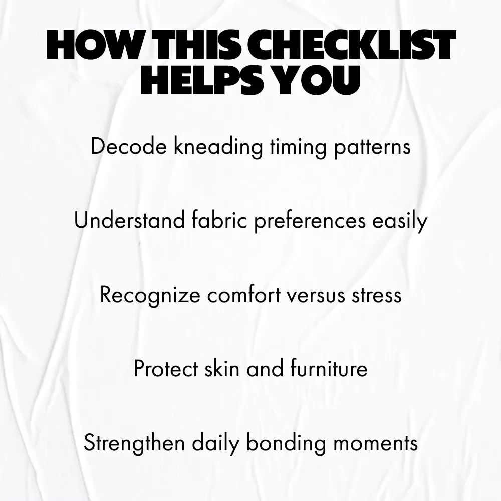 Why Your Cat Can't Stop Kneading Blankets – Printable Cat Behavior Checklist | why does my cat knead blankets Guide