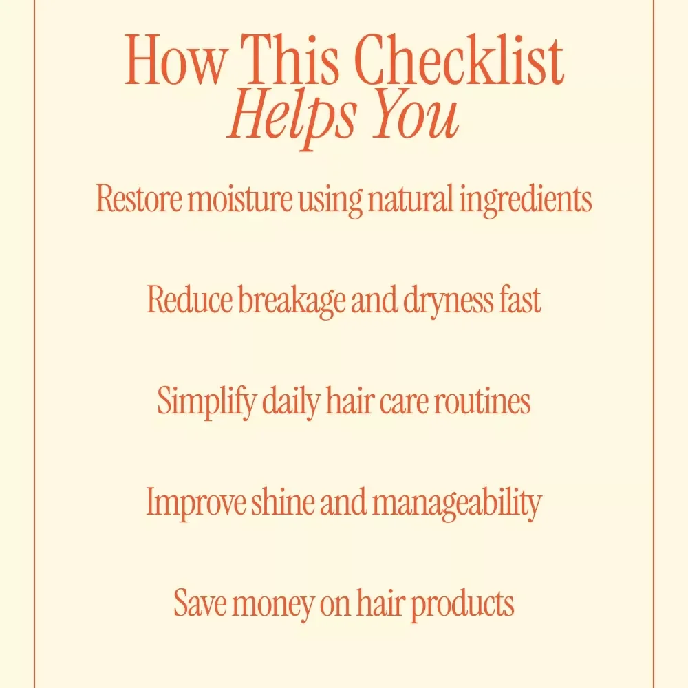 Dry Hair SOS: Quick Natural Rescue Tips | Printable Checklist for Natural Remedies for Dry Hair, Easy Daily Care & DIY Masks