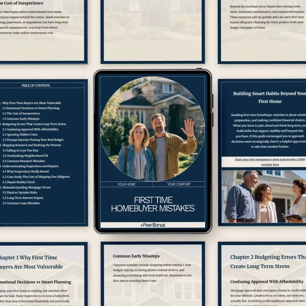 First Time Homebuyer Mistakes | Common First Time Homebuyer Mistakes eBook Guide for Smart Home Buying Decisions