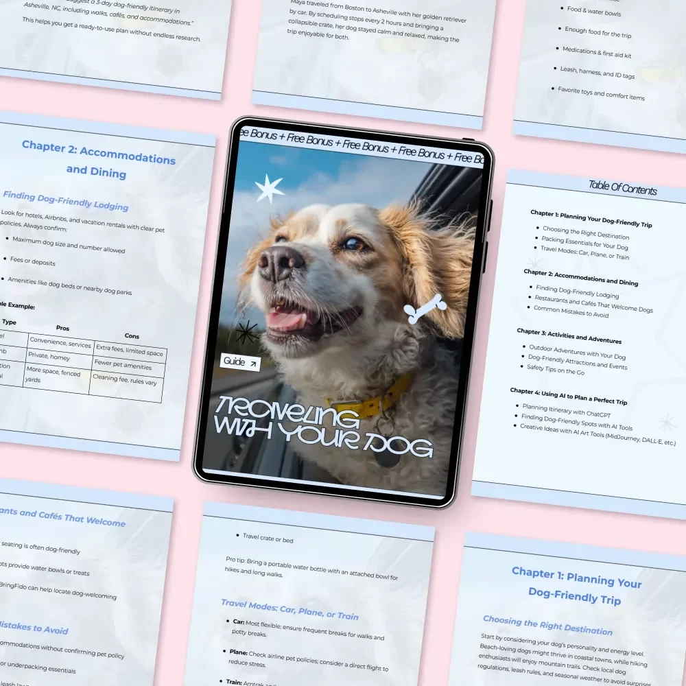 Traveling with Your Dog – Ultimate Dog-Friendly Travel Guide, Pet Travel Planner eBook, Vacation Checklist for Dog Owners, AI-Powered Trip Planning Download