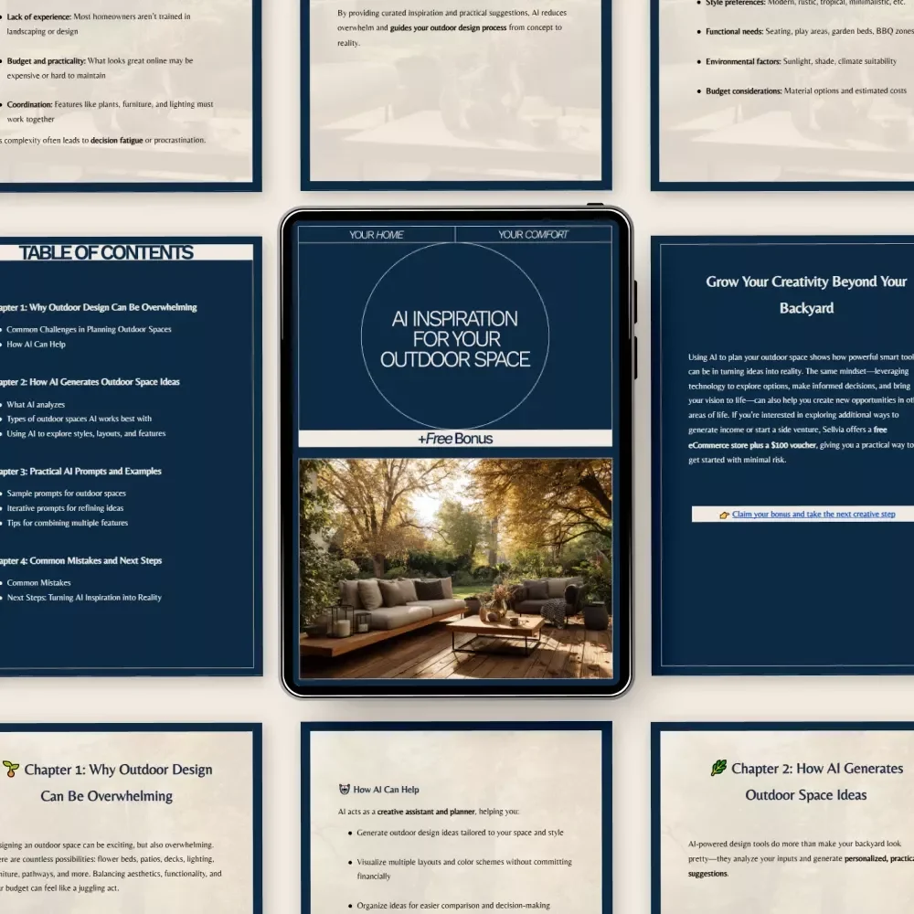 AI Inspiration for Your Outdoor Space – Smart Design Guide with ai recommendations for outdoor space ideas | Digital Download