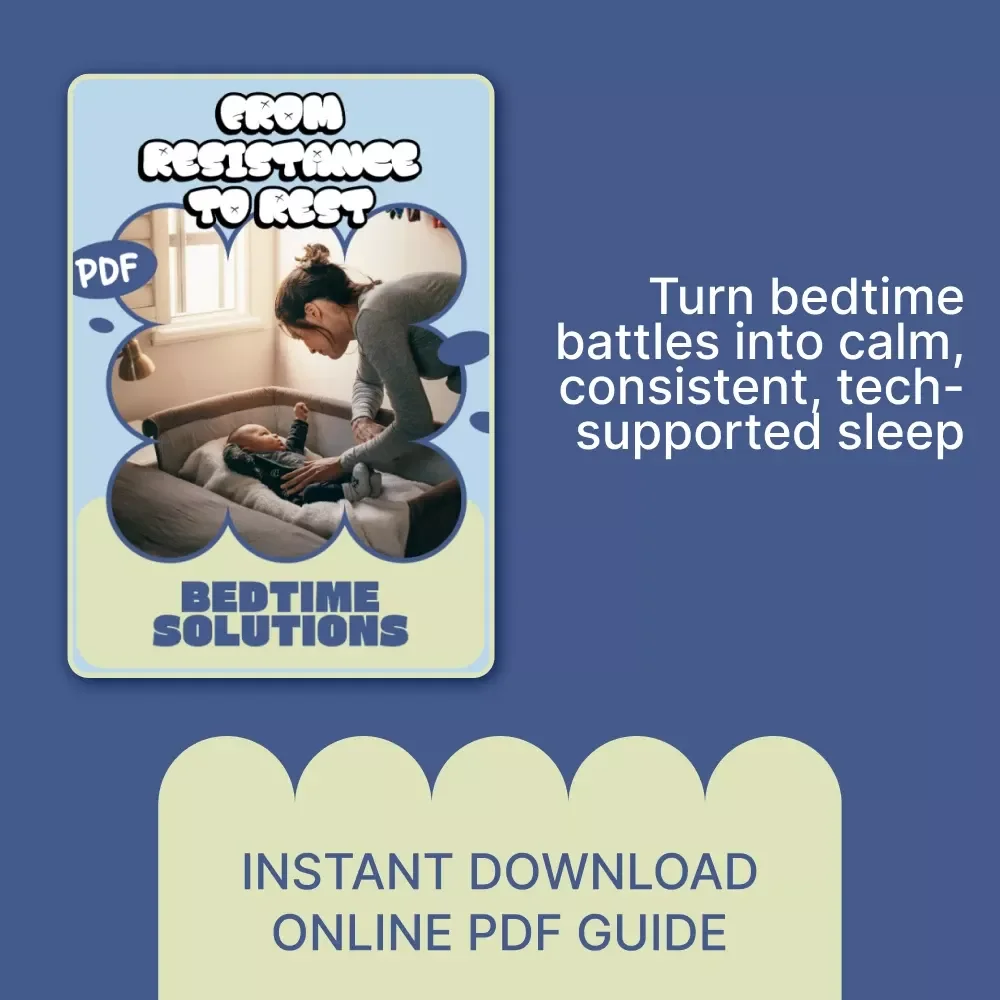 From Resistance to Rest: Bedtime Solutions – A Practical eBook Guide for Parents on how to manage bedtime resistance, Calmer Nights, Better Sleep Routines