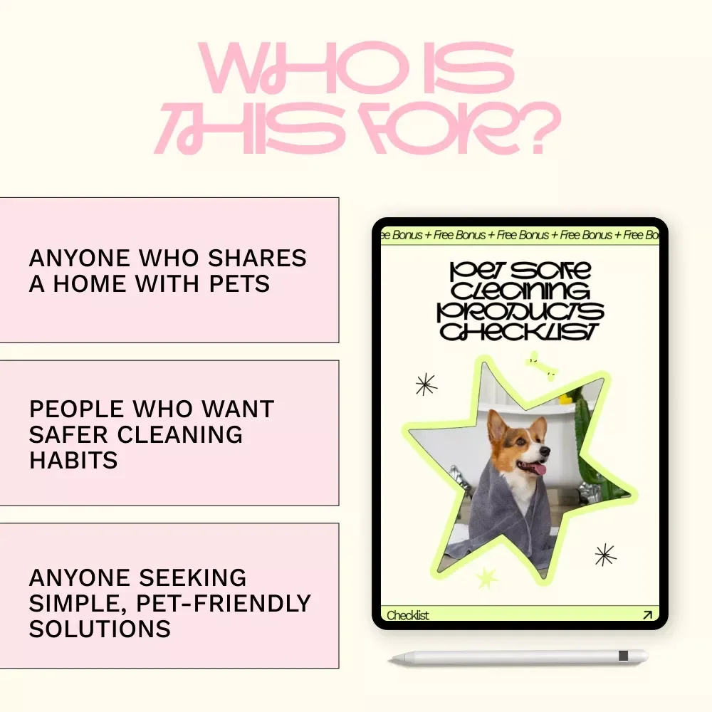 Pet Safe Cleaning Products Checklist | Pet-Friendly Home Cleaning Guide, Non-Toxic Cleaner Guide, Digital Download for Pet Owners