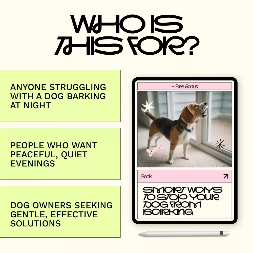 Smart Ways to Stop Your Dog from Barking | Nighttime Dog Barking Guide, Quiet Dog Training eBook, Peaceful Nights Checklist for Dog Owners