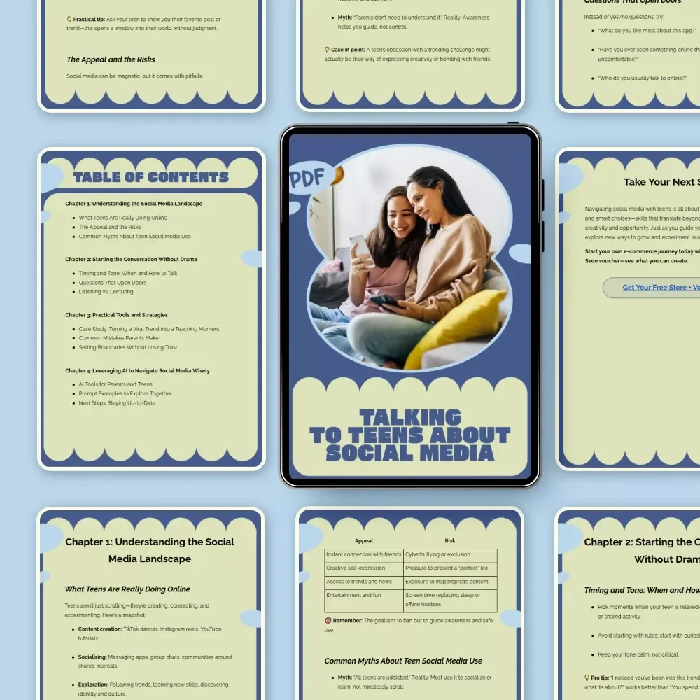 Talking to Teens About Social Media | Parent Guide on How to Talk to Teens About Social Media, Digital Download for Confident Conversations