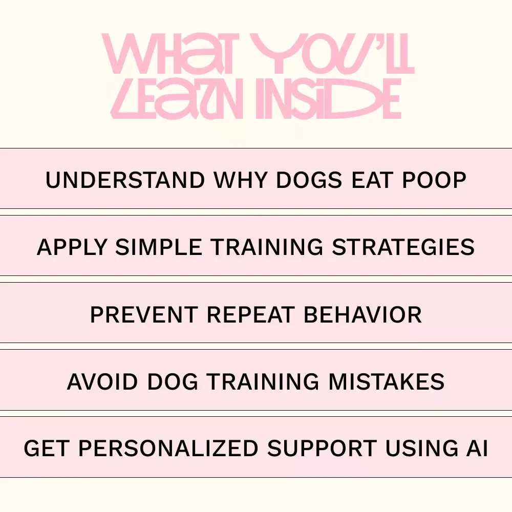 Stop Your Dog Eating Poop – Practical Dog Training Guide, Coprophagia Solution eBook, Puppy Behavior Fix Checklist, Positive Reinforcement Training Download