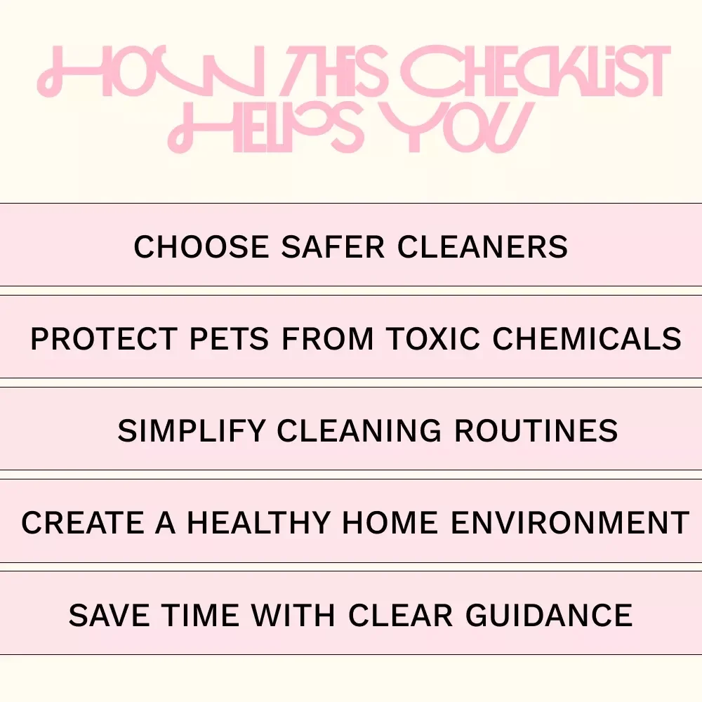 Pet Safe Cleaning Products Checklist | Pet-Friendly Home Cleaning Guide, Non-Toxic Cleaner Guide, Digital Download for Pet Owners