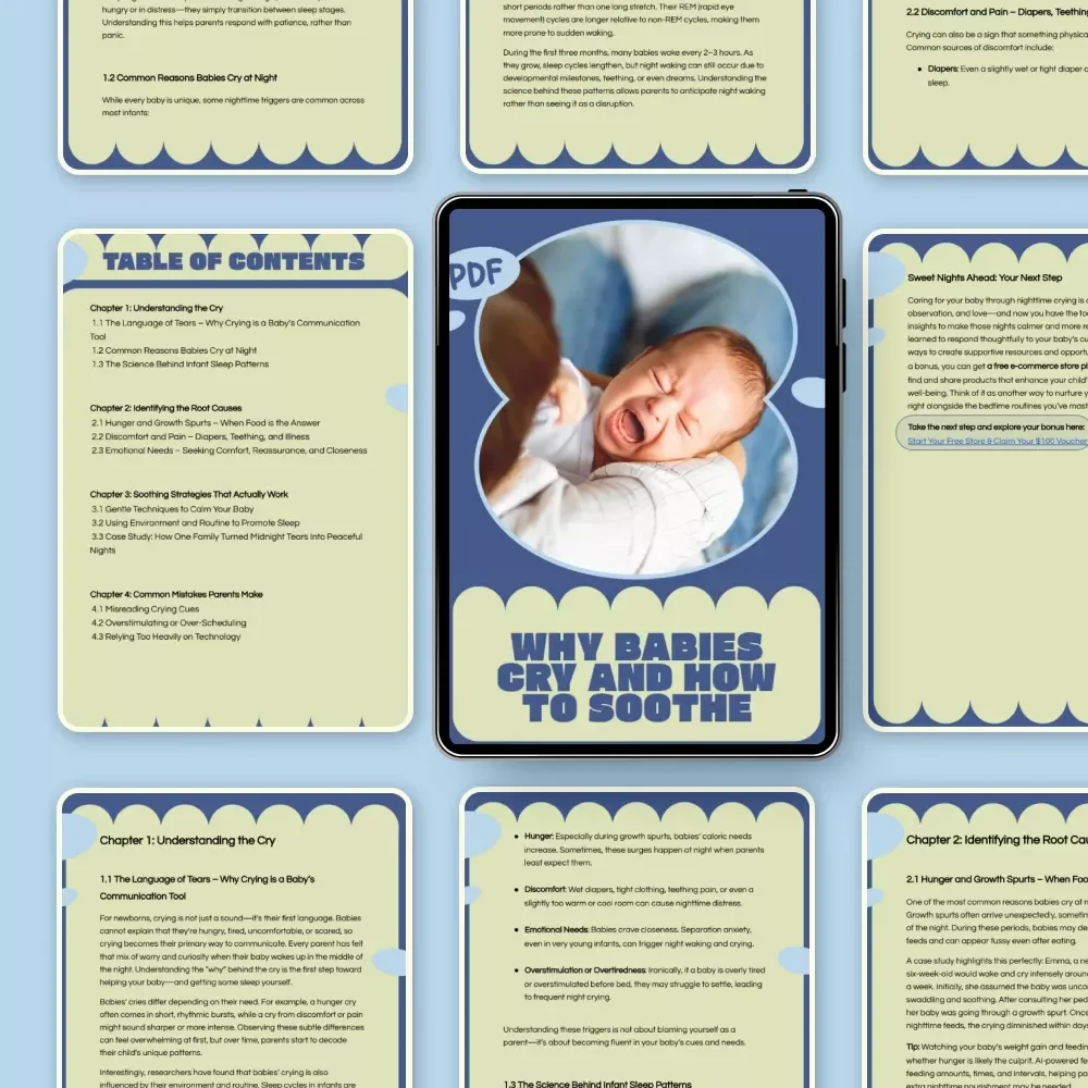 Why Babies Cry and How to Soothe – A Gentle Parenting eBook Answering why does my baby cry at night