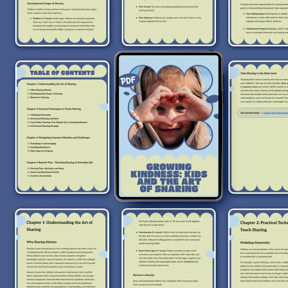 Growing Kindness: Kids and the Art of Sharing – A Practical Parenting Guide on How to Teach Kids to Share, Build Empathy & Social Skills (Digital Download)