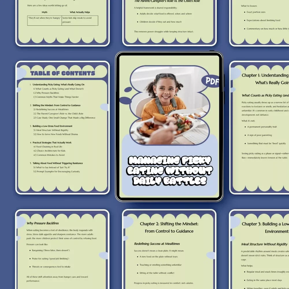 Managing Picky Eating Without Daily Battles – A Practical Ebook on how to manage picky eating without stress for Parents & Caregivers