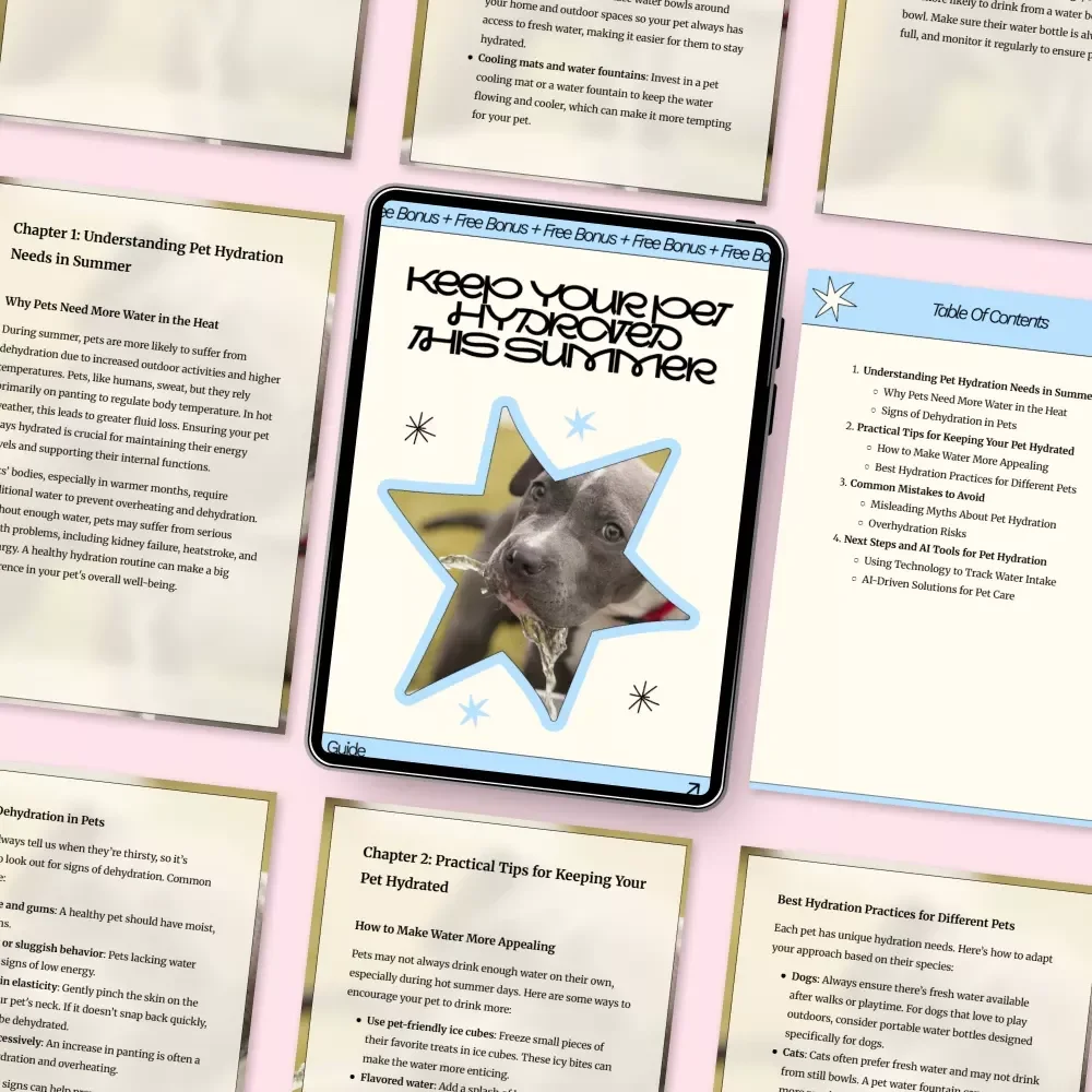 Keep Your Pet Hydrated This Summer | Pet Hydration Guide for Dogs & Cats | Summer Pet Care Digital Download, eBook & Checklist