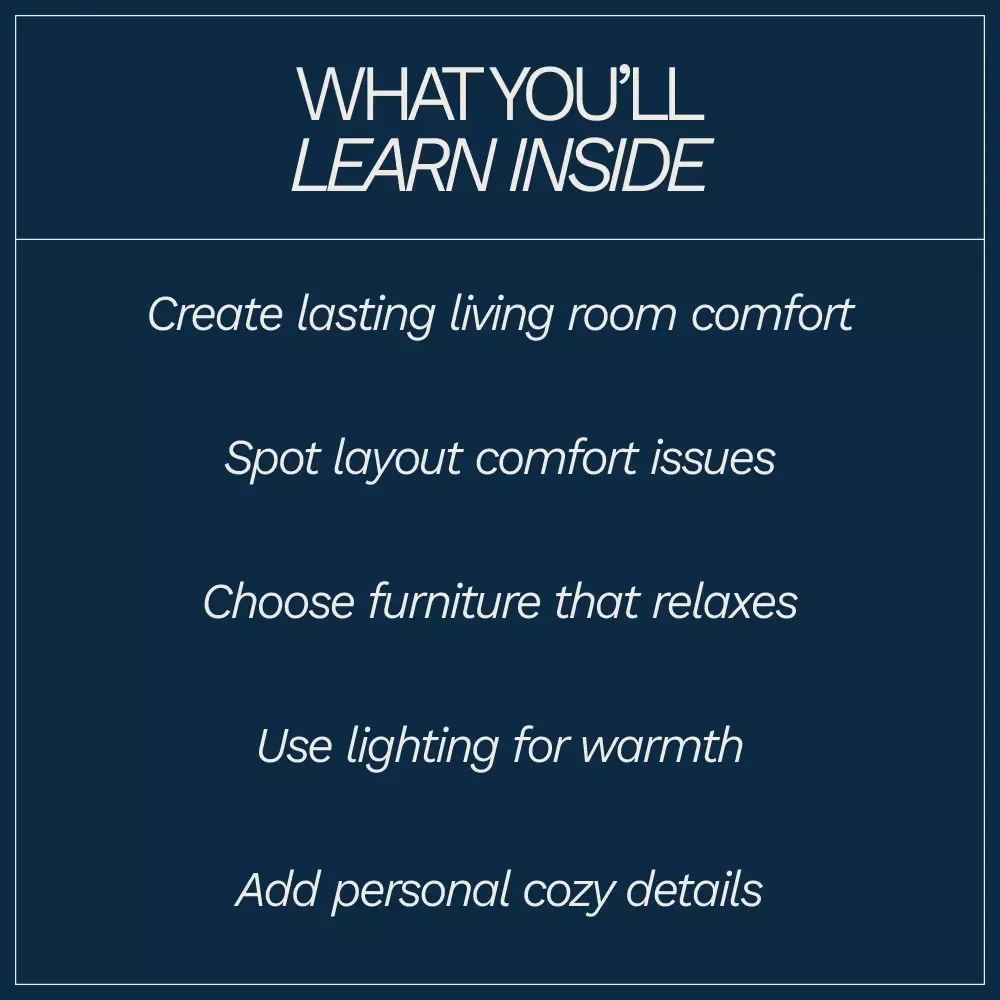 Warm, Inviting, and Comfortable Living Space | Cozy Living Room eBook Guide on how to make living room more cozy