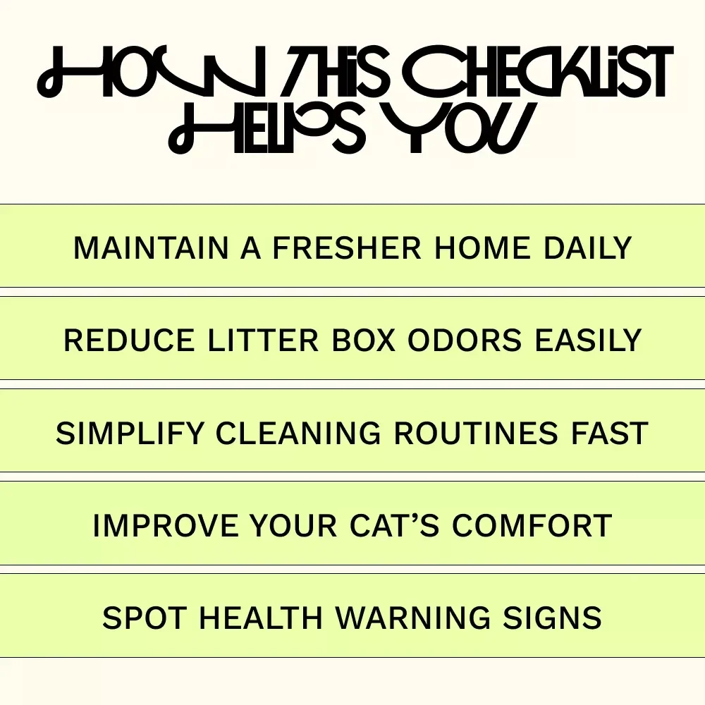Cat Litter Box Odor Control | Simple Checklist with Cat Litter Box Odor Control Tips for a Fresher Home