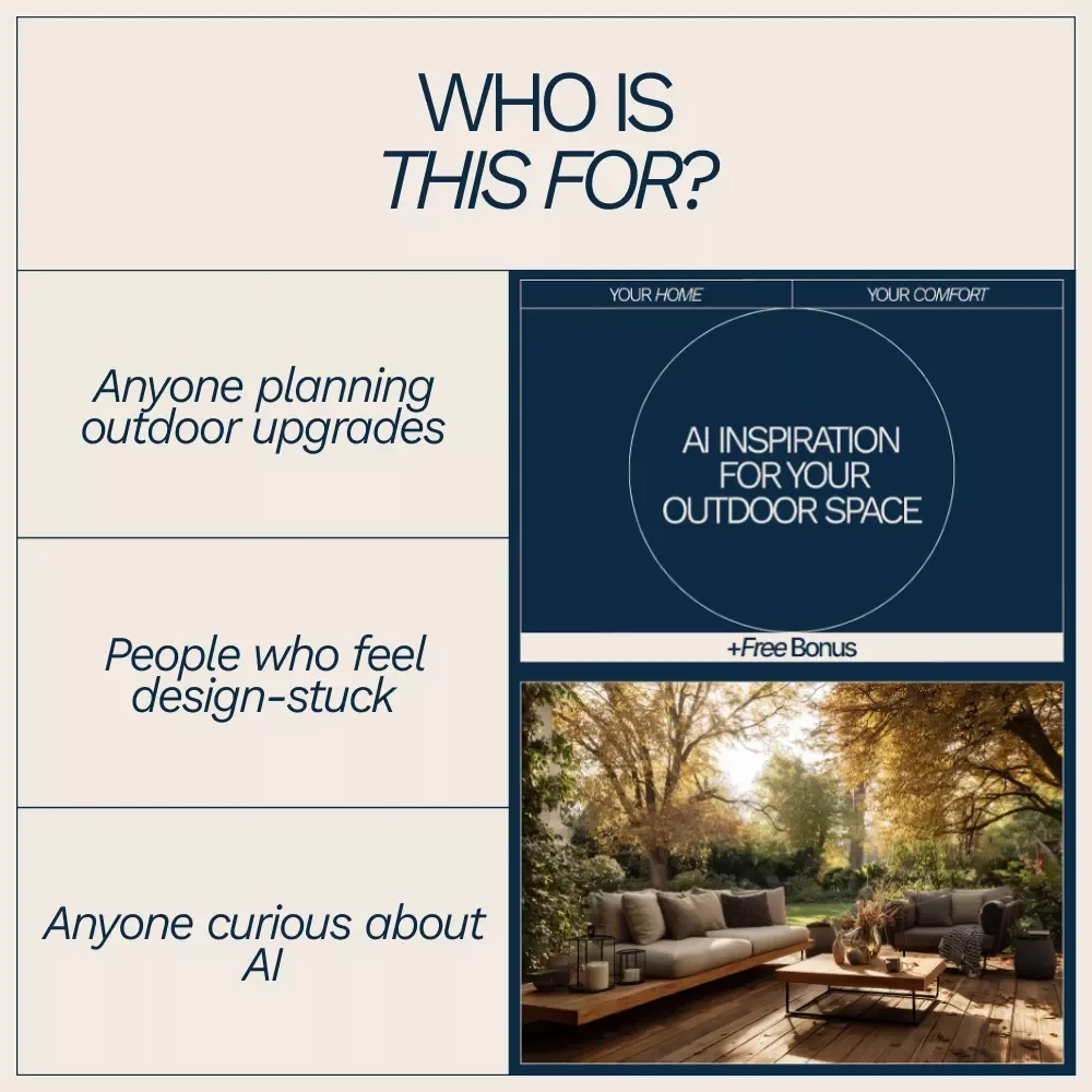 AI Inspiration for Your Outdoor Space – Smart Design Guide with ai recommendations for outdoor space ideas | Digital Download