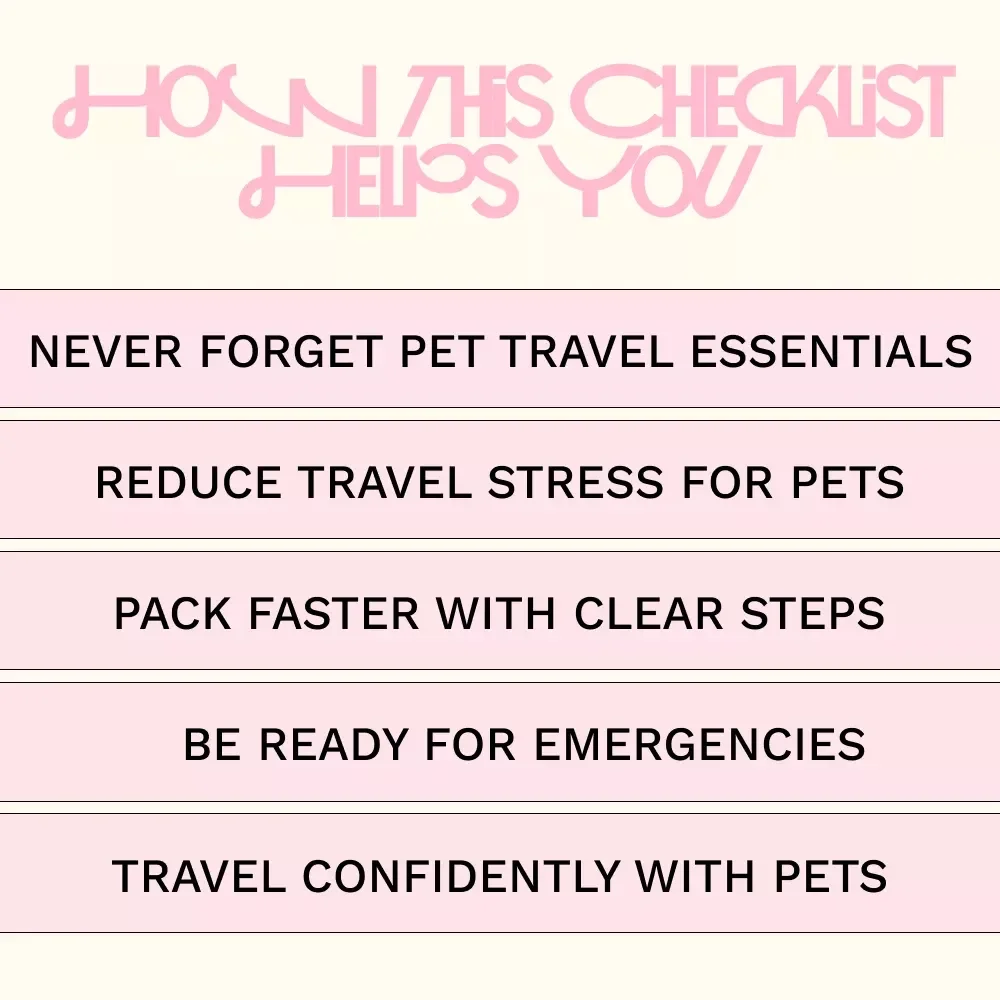 Pet Travel Packing Checklist | Ultimate Pet Travel Essentials Guide | Dog & Cat Travel Checklist Digital Download