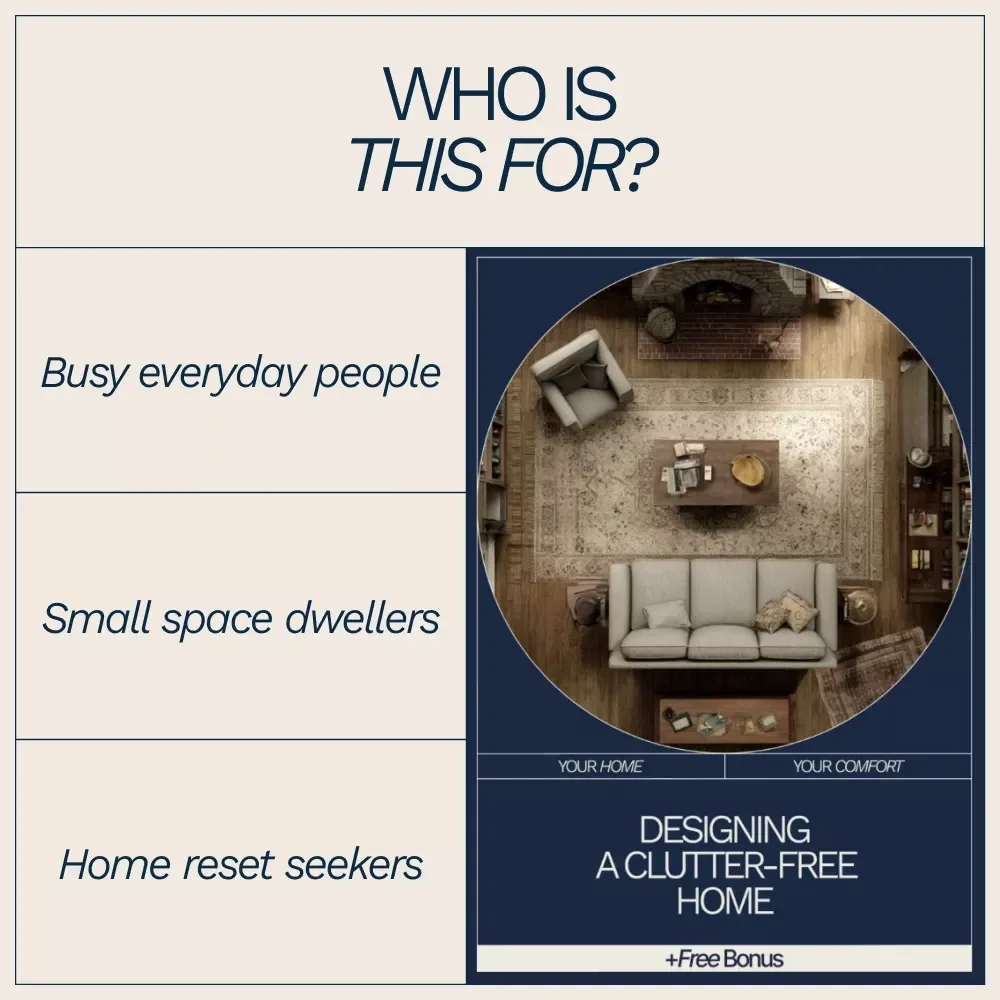 Designing a Clutter-Free Home | Practical eBook Guide on How to Design a Clutter-Free Home, Decluttering & Smart Organization