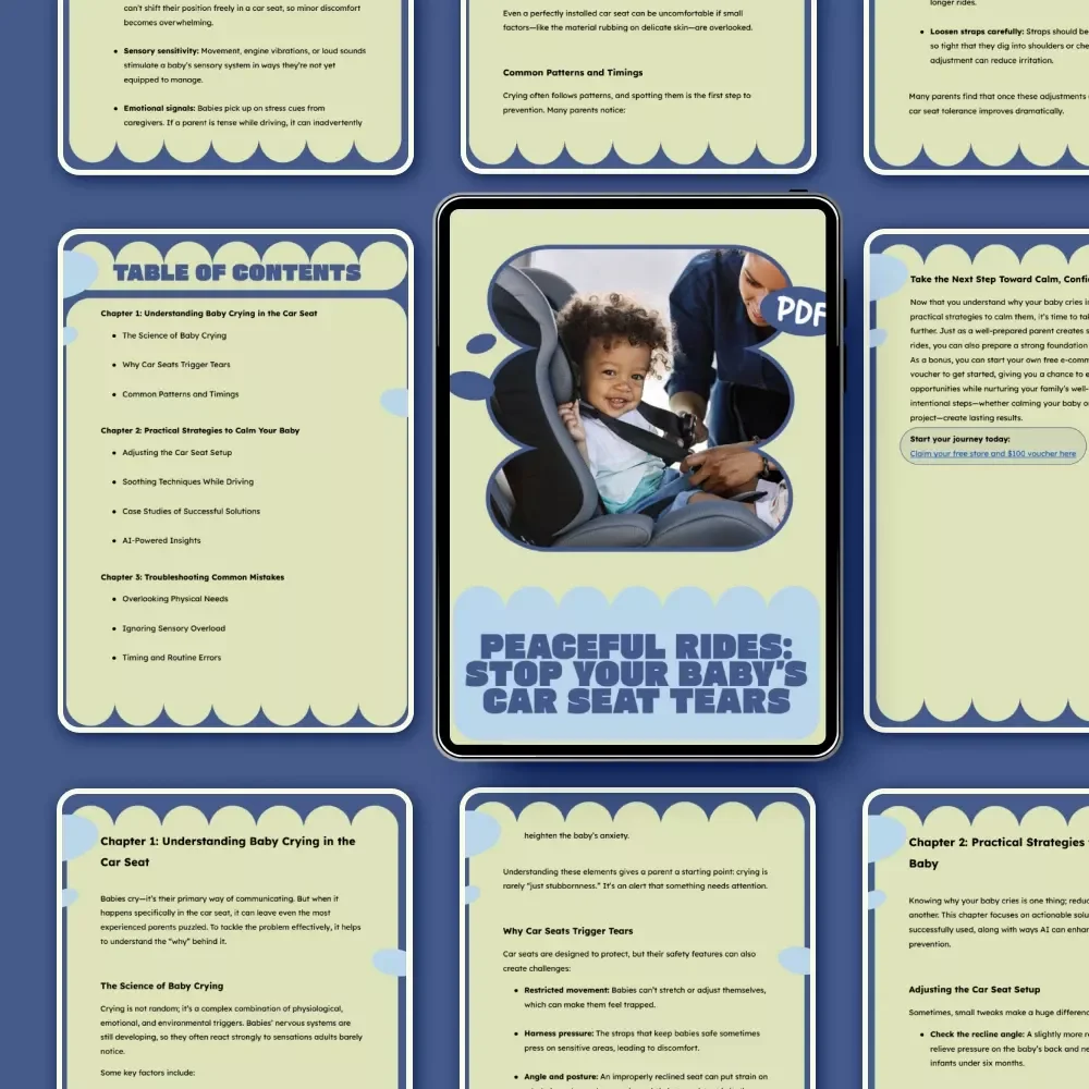 Peaceful Rides: Stop Your Baby’s Car Seat Tears – A Gentle Parent Guide | Calm Car Travel Digital Download