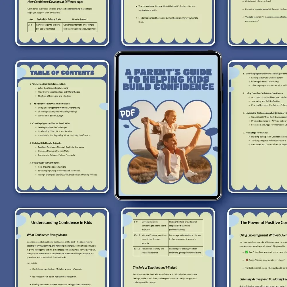 A Parent’s Guide to Helping Kids Build Confidence – Practical eBook on How to Help Kids Build Confidence, Emotional Skills, Resilience & Positive Communication