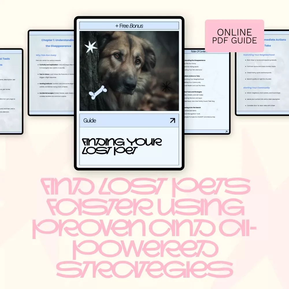 Finding Your Lost Pet – Lost Pet Guide eBook, Digital Download Checklist for Missing Dog or Cat, Pet Recovery Search Plan