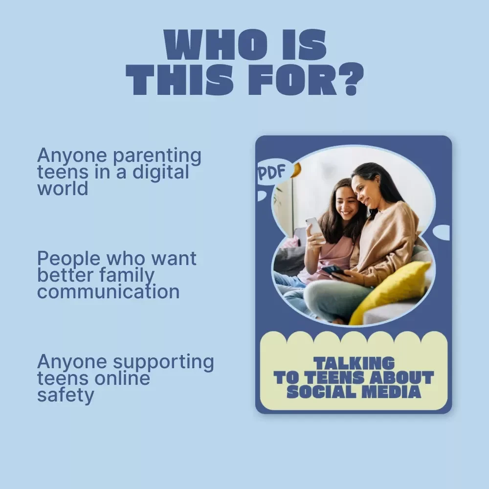 Talking to Teens About Social Media | Parent Guide on How to Talk to Teens About Social Media, Digital Download for Confident Conversations