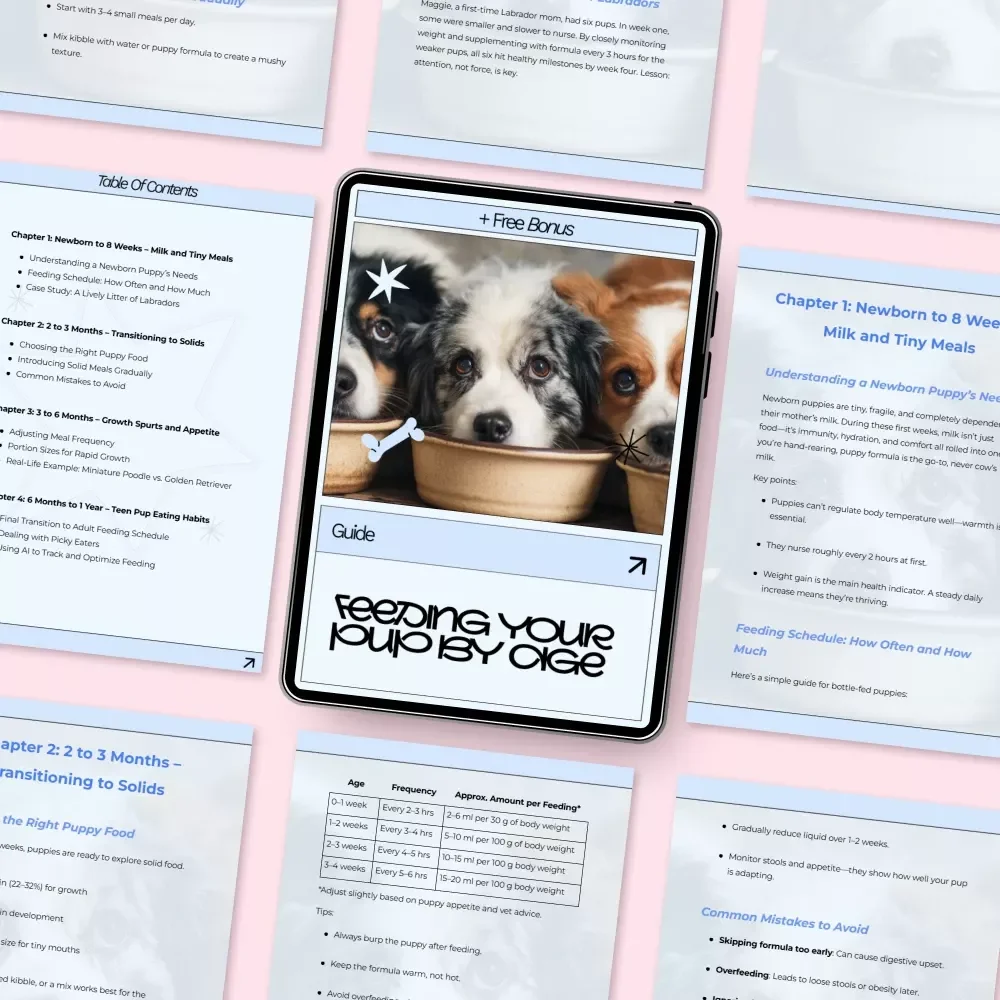 Feeding Your Pup by Age – Puppy Feeding Guide, Dog Nutrition eBook, Puppy Food Checklist, New Puppy Care Digital Download