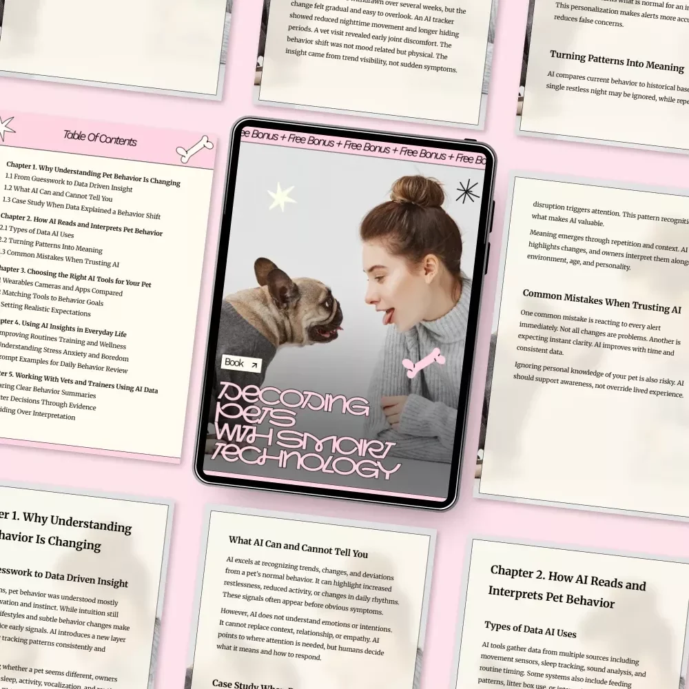 Decoding Pets With Smart Technology – A Practical eBook on how to use ai to understand pet behavior, Smart Pet Tech, Wearables & Data-Driven Care