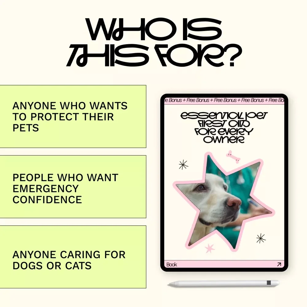 Essential Pet First Aid for Every Owner | Pet Emergency Guide, Pet First Aid Checklist, Dog & Cat Safety eBook, Instant Digital Download