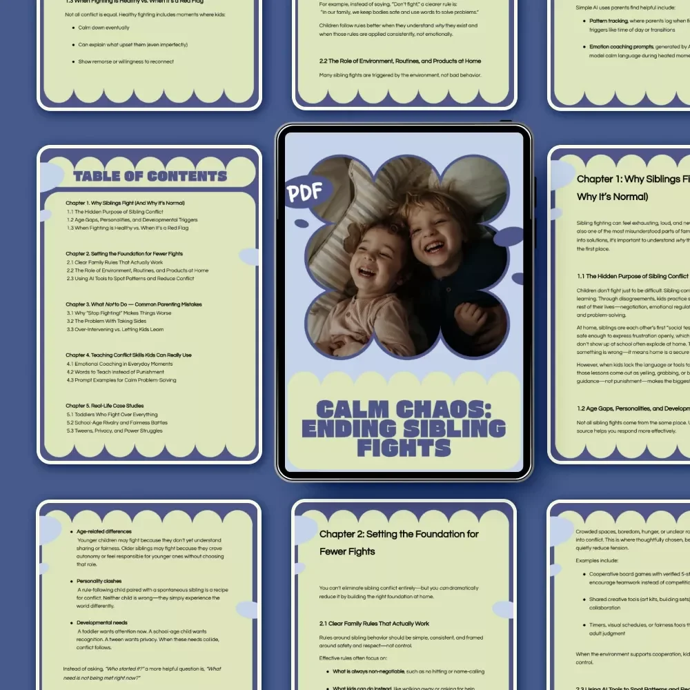Calm Chaos: Ending Sibling Fights – Practical Parenting eBook for How to Handle Sibling Fighting, Reduce Daily Arguments & Build Peaceful Homes