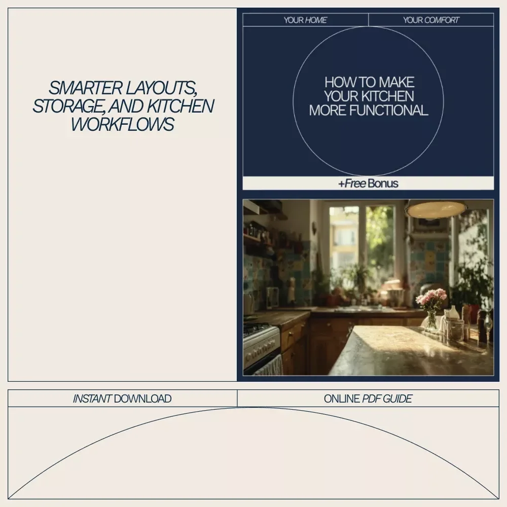 How to Make Your Kitchen More Functional – Practical eBook Guide on how to make kitchen more functional, Smart Layouts, Storage Solutions, and AI-Powered Kitchen Optimization