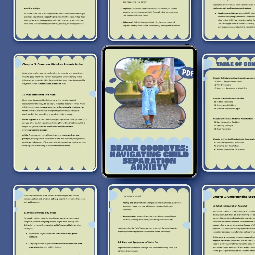 Brave Goodbyes: Navigating Child Separation Anxiety – Practical Parenting Guide for Confident Goodbyes, Emotional Resilience & Calm Transitions (Digital Download)
