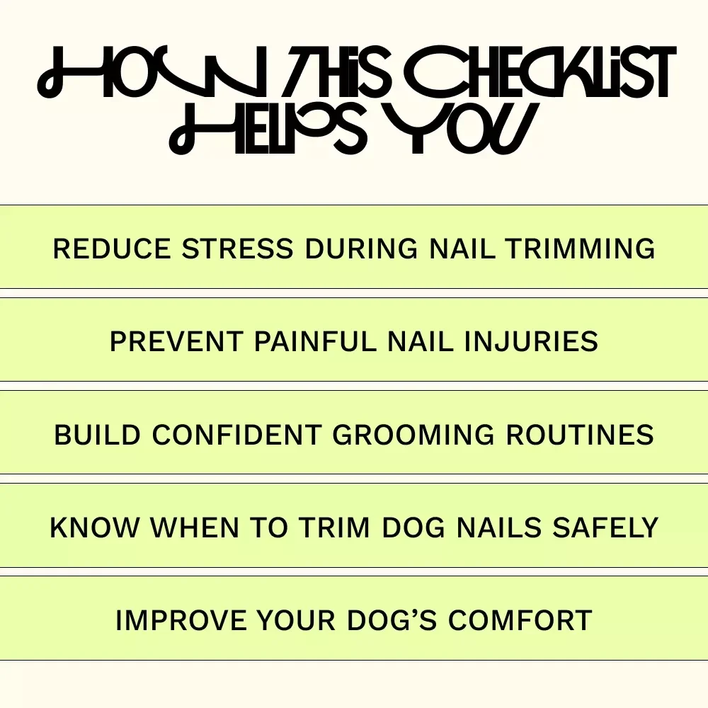 Your Dog Nail Trimming Checklist | Step-by-Step Guide for Pet Parents | Learn when to trim dog nails safely at Home