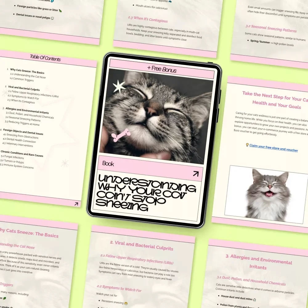 Understanding Why Your Cat Can’t Stop Sneezing – Complete eBook Guide to Cat Sneezing Frequently Causes, Symptoms, and At-Home Solutions