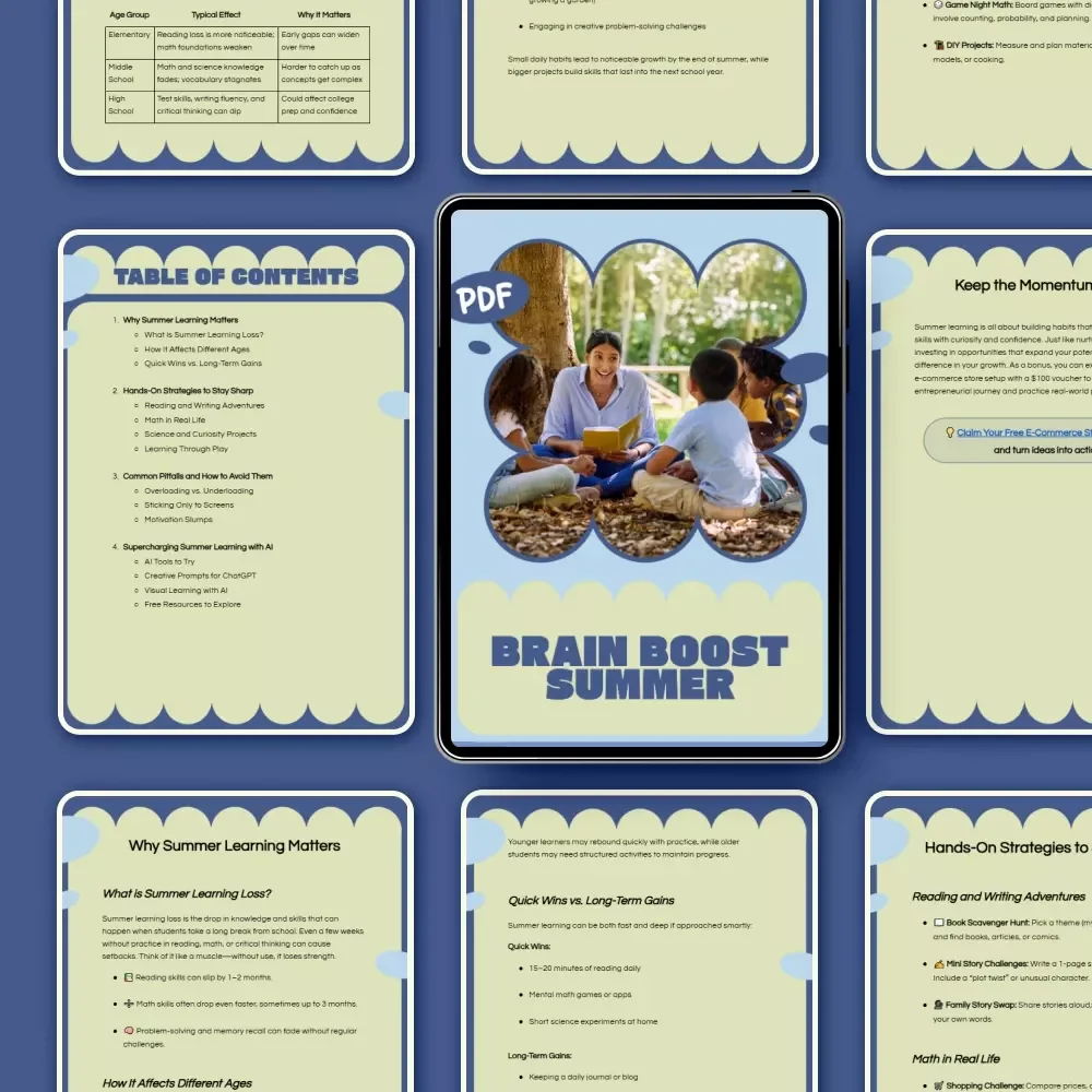 Brain Boost Summer – Digital Learning Guide for Parents & Educators | What to Do for Summer Learning Loss