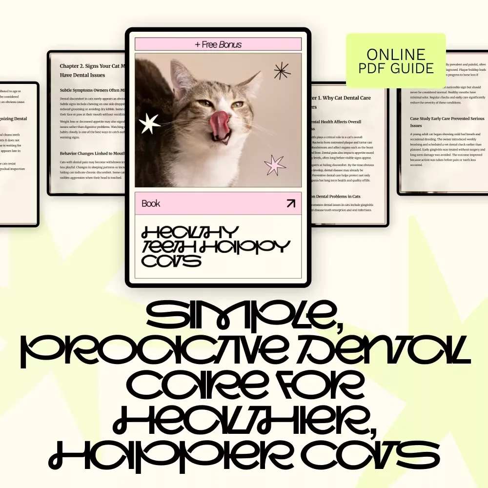 Healthy Teeth Happy Cats – Cat Dental Care Guide, Feline Oral Health eBook, Easy Home Dental Routine Checklist, Digital Download for Cat Owners