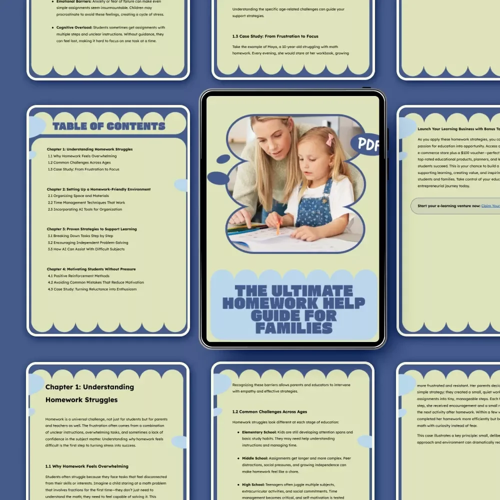 The Ultimate Homework Help Guide for Families – Practical eBook for Parents & Caregivers on how to help with homework struggles