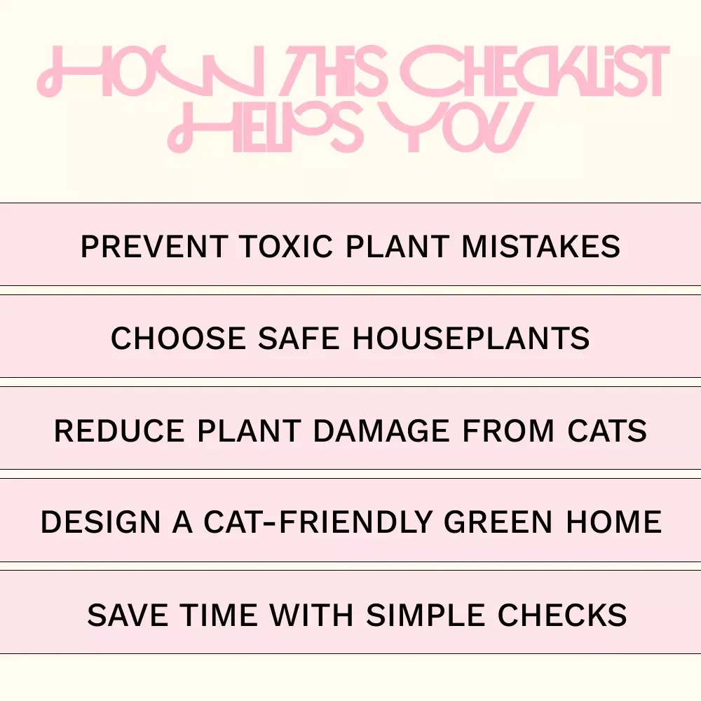 A Cat-Friendly House Plant Checklist | Cat Safe Plants Guide, Non-Toxic Houseplants for Cats, Indoor Plant Safety Checklist, Digital Download