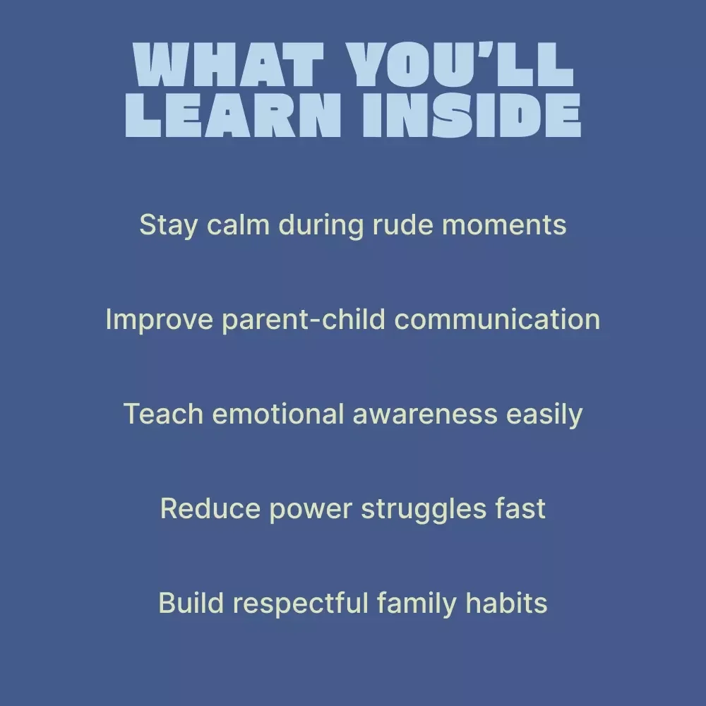 Tools For Parents: Responding To Rudeness | A Practical Parenting Guide on how to talk to kids about rude comments | Digital Download