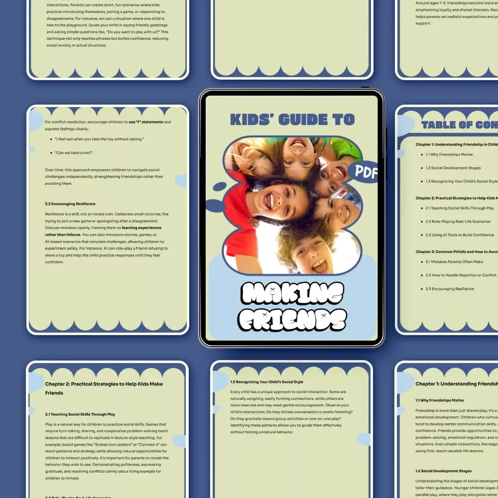Kids’ Guide to Making Friends – Social Skills for Kids, Friendship Building Workbook, Confidence & Emotional Growth Guide for Parents and Children (Digital Download)