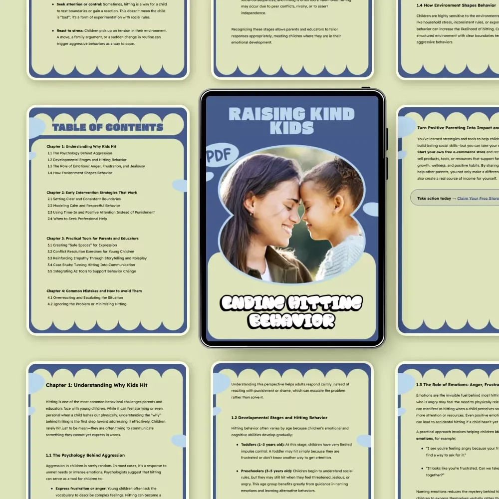 Raising Kind Kids: Ending Hitting Behavior – A Practical Parenting eBook Guide on how to stop kids from hitting with Positive Discipline Strategies