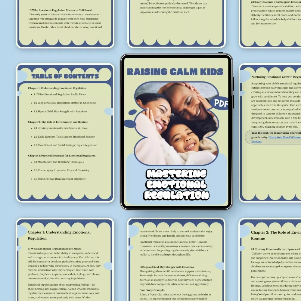 Raising Calm Kids: Mastering Emotional Regulation | Parenting eBook Guide for How to Support Emotional Regulation in Kids