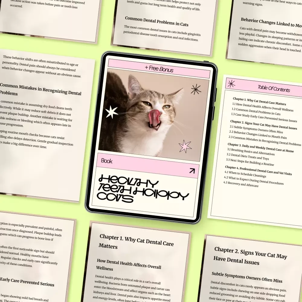 Healthy Teeth Happy Cats – Cat Dental Care Guide, Feline Oral Health eBook, Easy Home Dental Routine Checklist, Digital Download for Cat Owners