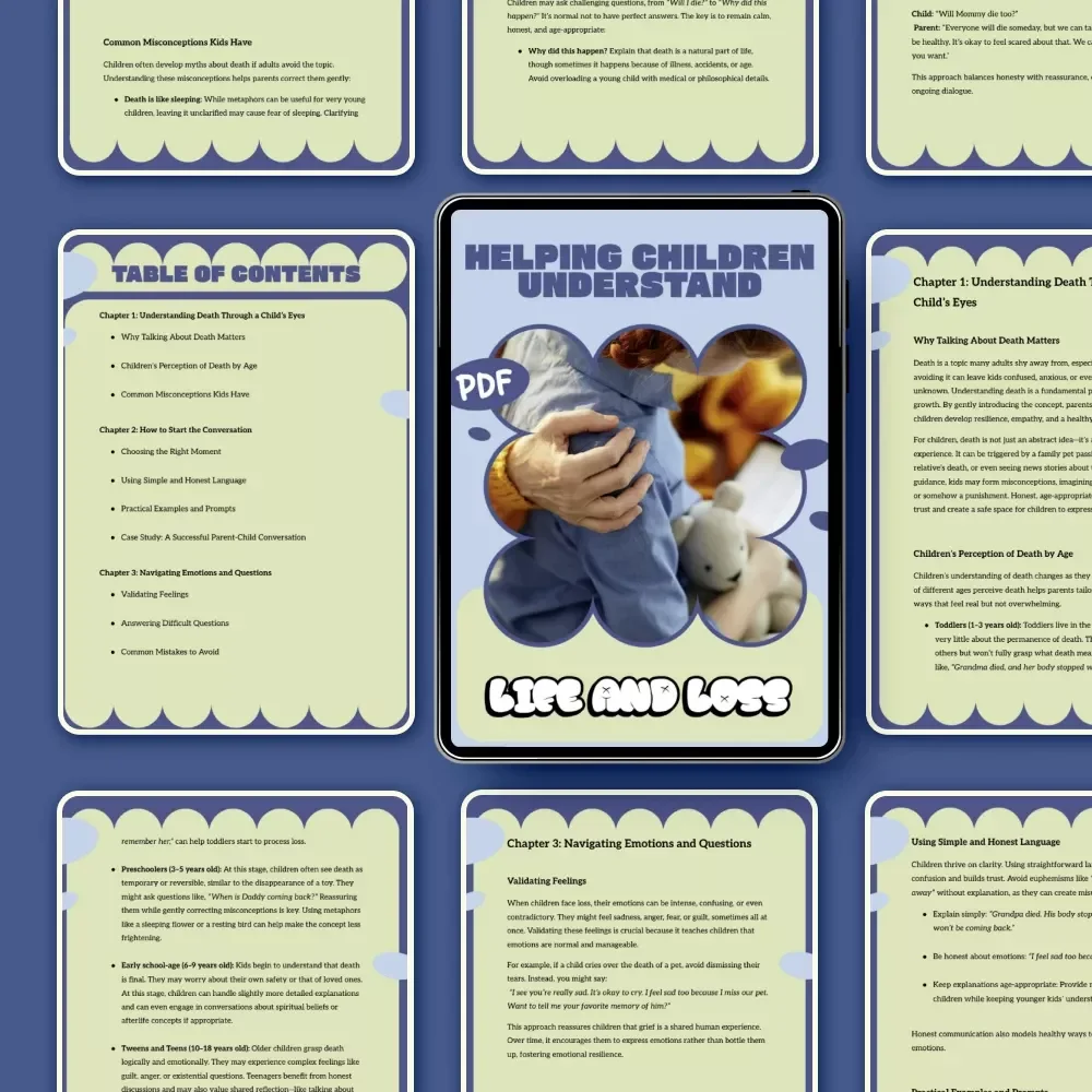 Helping Children Understand Life and Loss – A Gentle Parent Guide on how to talk to kids about death | Digital Download