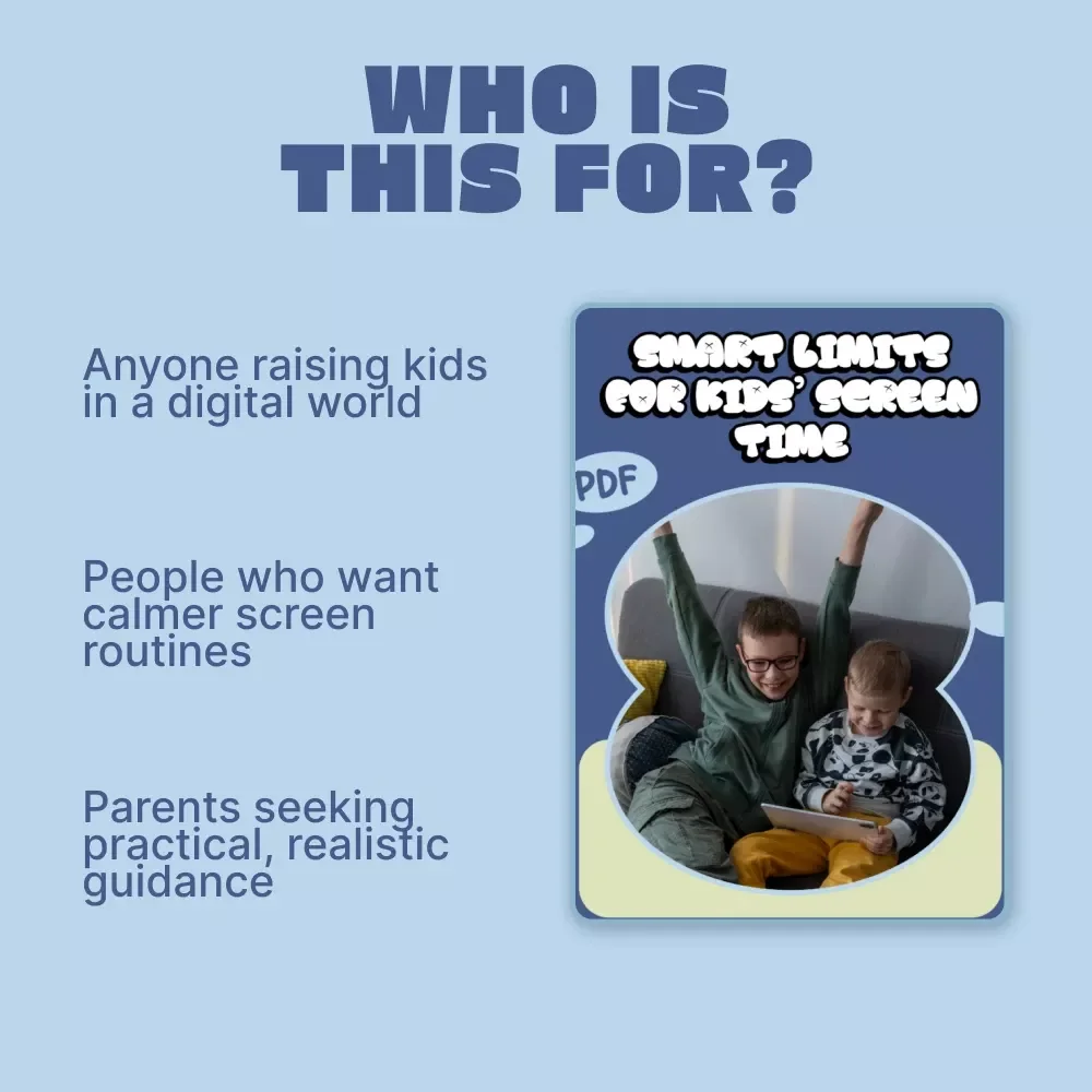 Smart Limits for Kids’ Screen Time – Practical Screen Time Guide for Parents, Digital Download eBook, Family Screen Rules, Healthy Tech Habits for Children