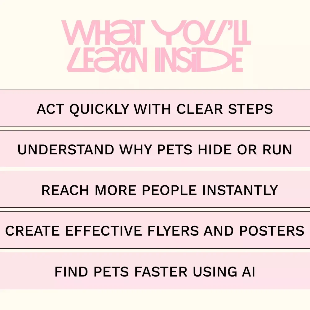 Finding Your Lost Pet – Lost Pet Guide eBook, Digital Download Checklist for Missing Dog or Cat, Pet Recovery Search Plan