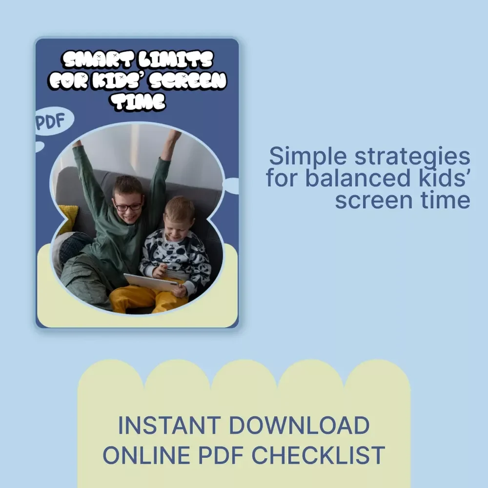 Smart Limits for Kids’ Screen Time – Practical Screen Time Guide for Parents, Digital Download eBook, Family Screen Rules, Healthy Tech Habits for Children