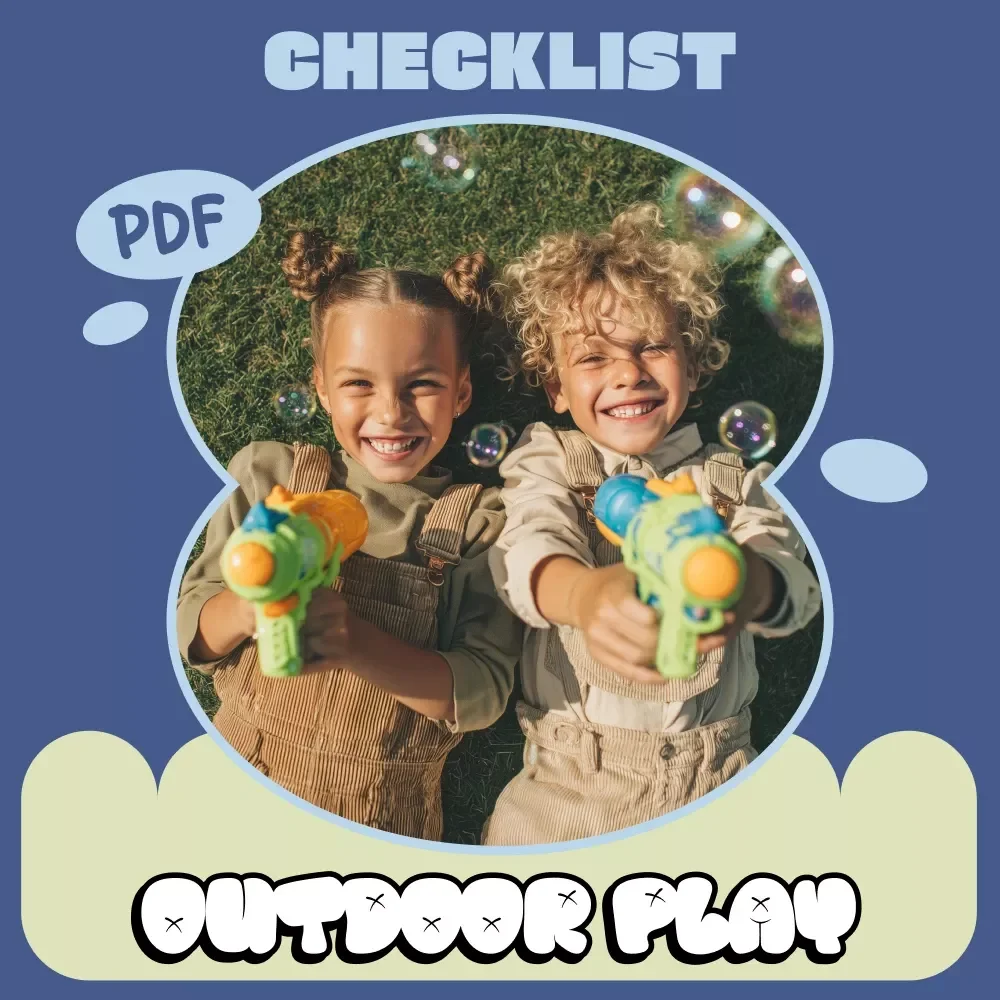 A Hands-On Outdoor Play Checklist for Young Children | Easy Outdoor Play Ideas for Young Children | Printable Screen-Free Activity Guide