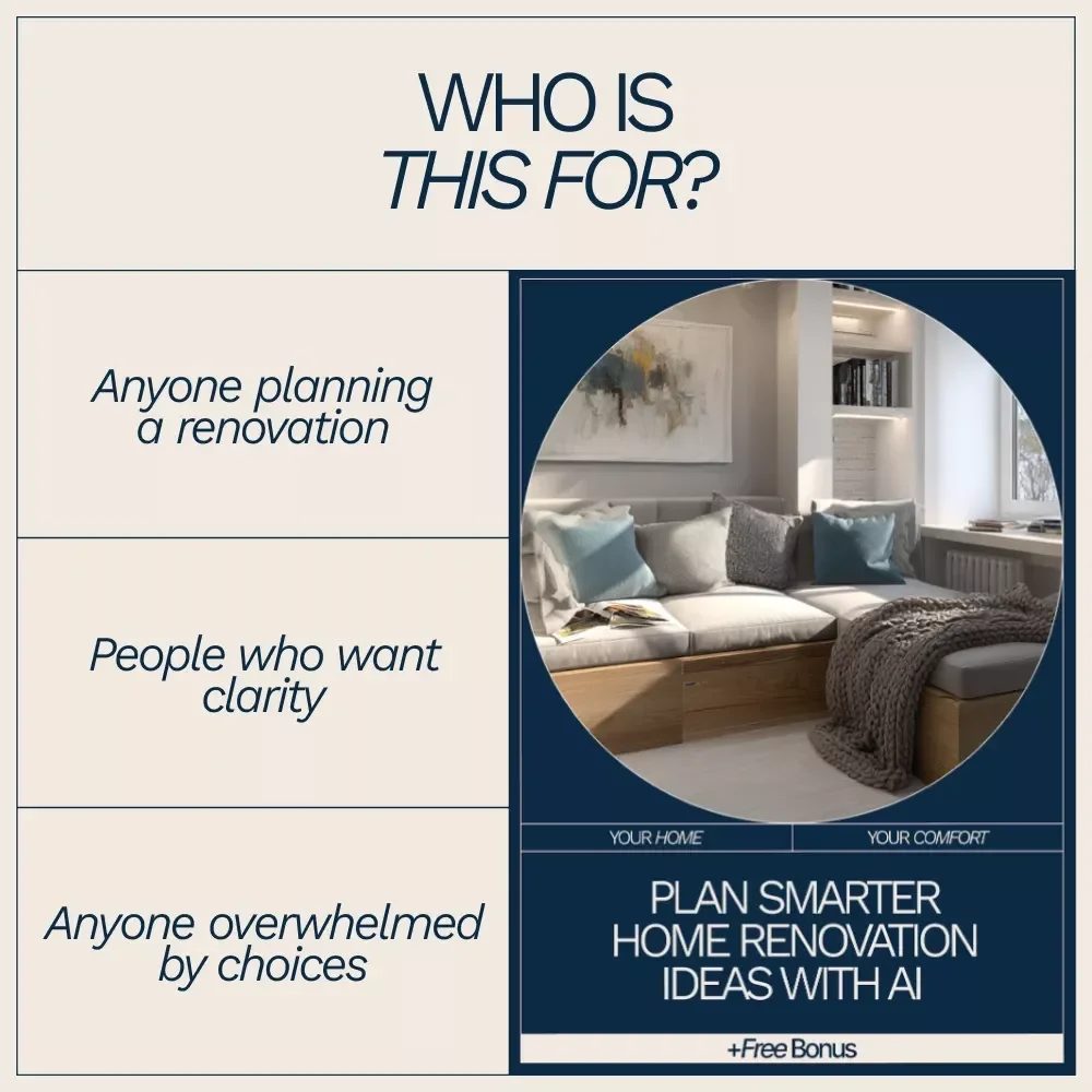 Plan Smarter Home Renovation Ideas with AI | Step-by-Step eBook for ai help for planning home renovation ideas, Layouts, Budgets & Timelines