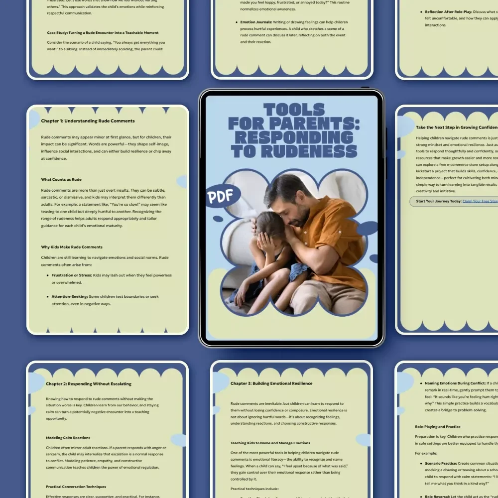 Tools For Parents: Responding To Rudeness | A Practical Parenting Guide on how to talk to kids about rude comments | Digital Download