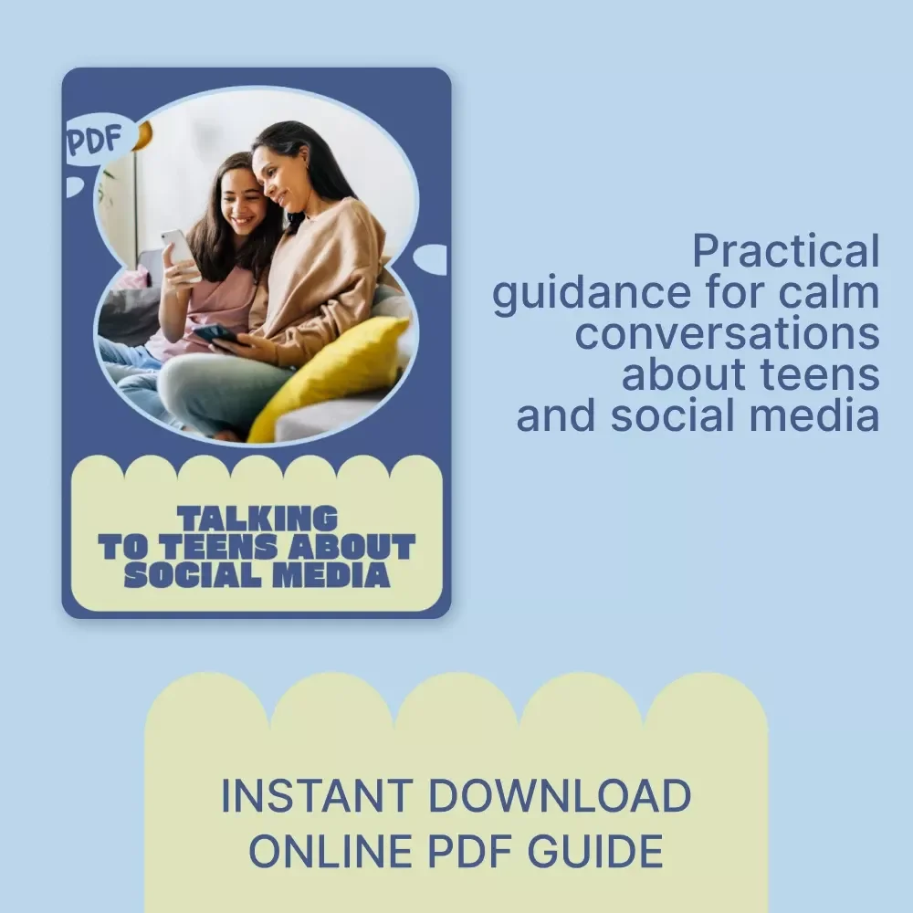 Talking to Teens About Social Media | Parent Guide on How to Talk to Teens About Social Media, Digital Download for Confident Conversations