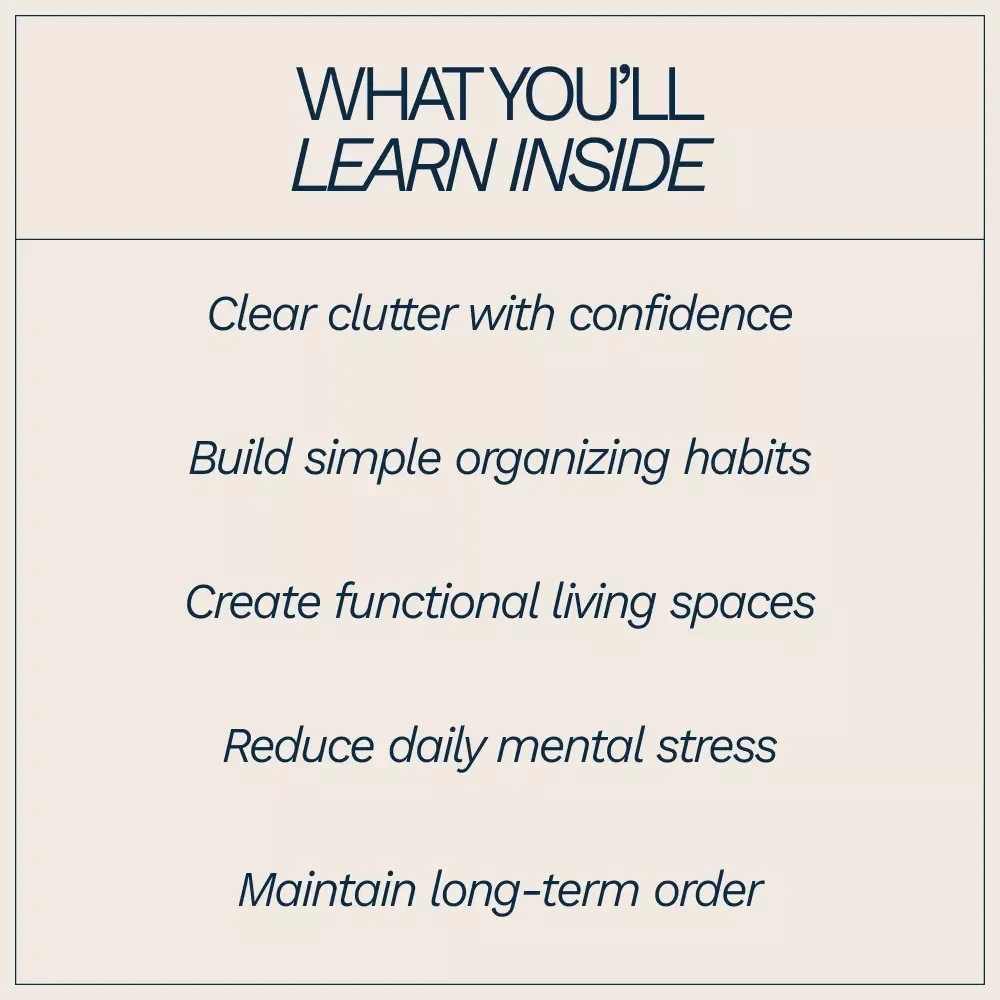 Designing a Clutter-Free Home | Practical eBook Guide on How to Design a Clutter-Free Home, Decluttering & Smart Organization